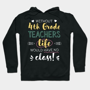 Without 4th Grade Teachers Gift Idea - Funny Quote - No Class Hoodie
